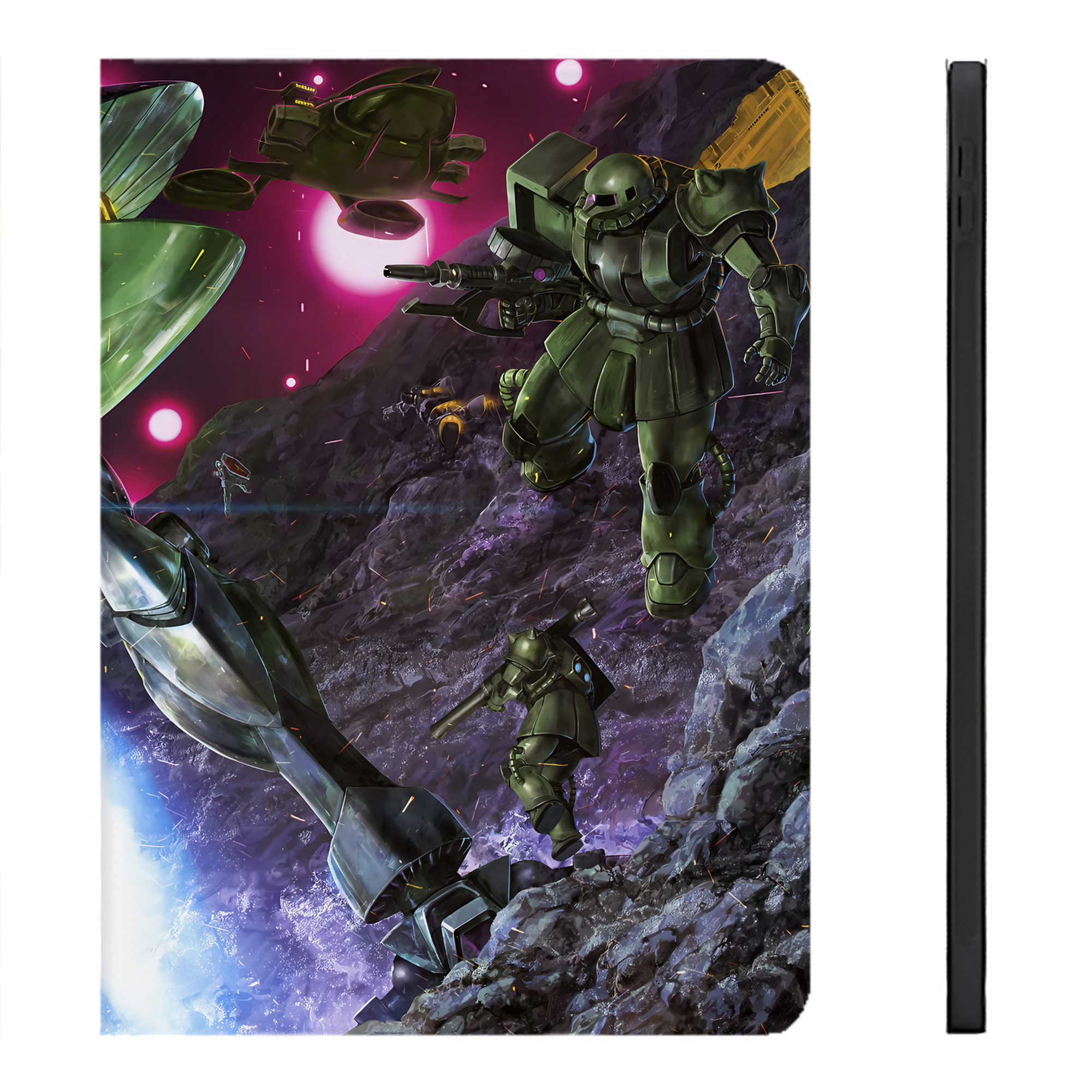 （画像用） 機動戦士ガンダム Mobile Suit Gundam IPadケース ペンホルダー付き ブックスタイルデザイン